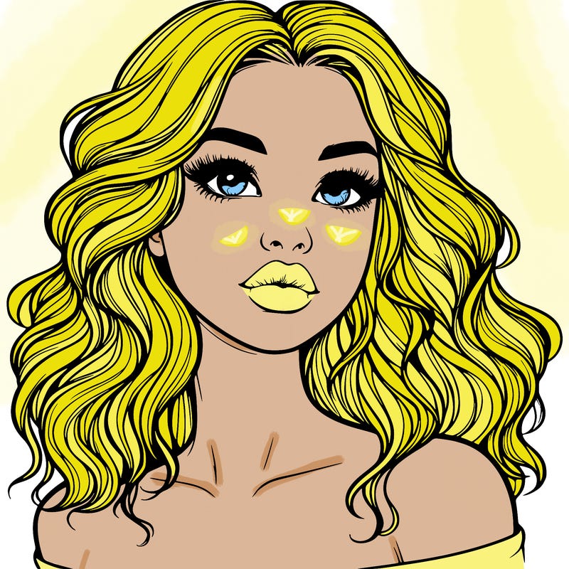 realistic girl with wavy hair and lips