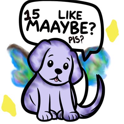 a puppy that says 5 like maybe