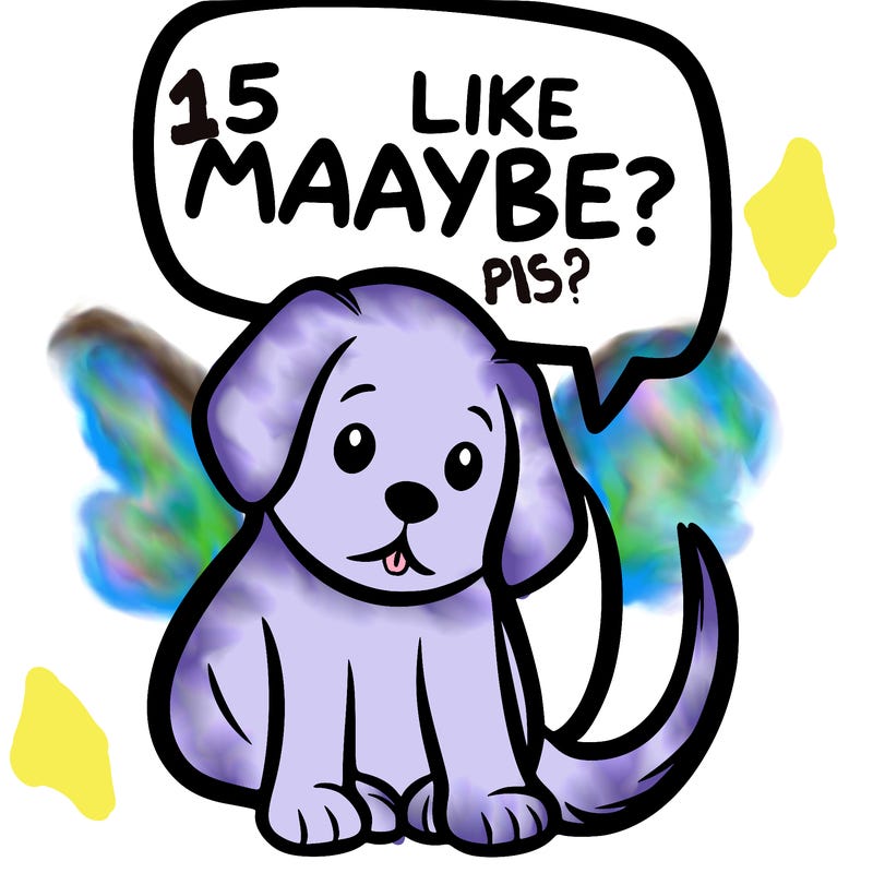 a puppy that says 5 like maybe