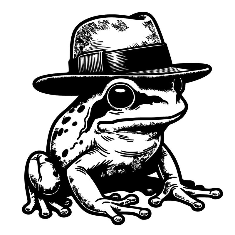 realistic frog in hat