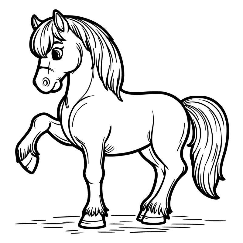 horse standing lifting one leg off the ground