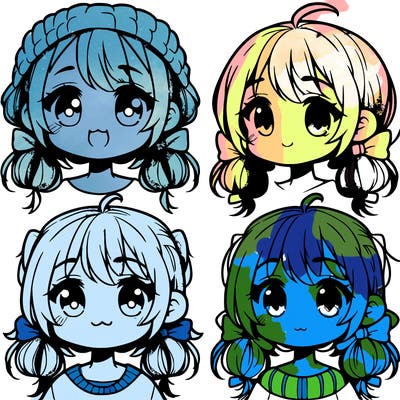 manga character girl kid