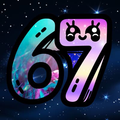the numbers 67