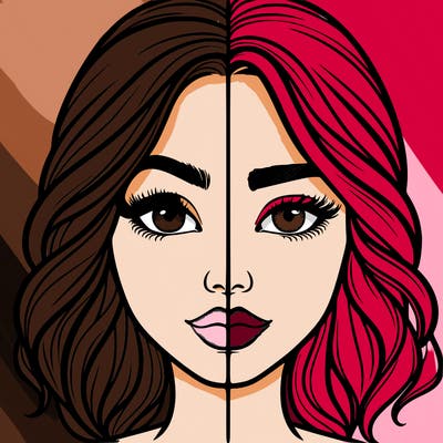 realistic girl split half