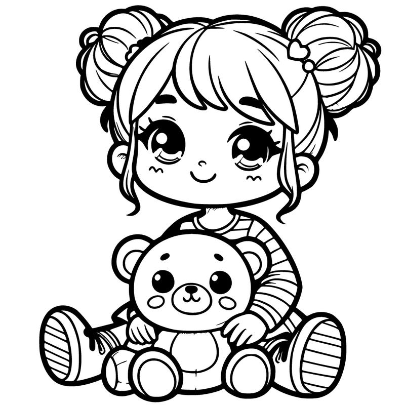 cute little girl with a big plush