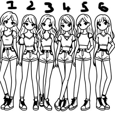 a group of girls wearing crop tops and shorts