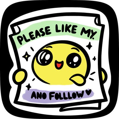 paper that said please like my post and follow me