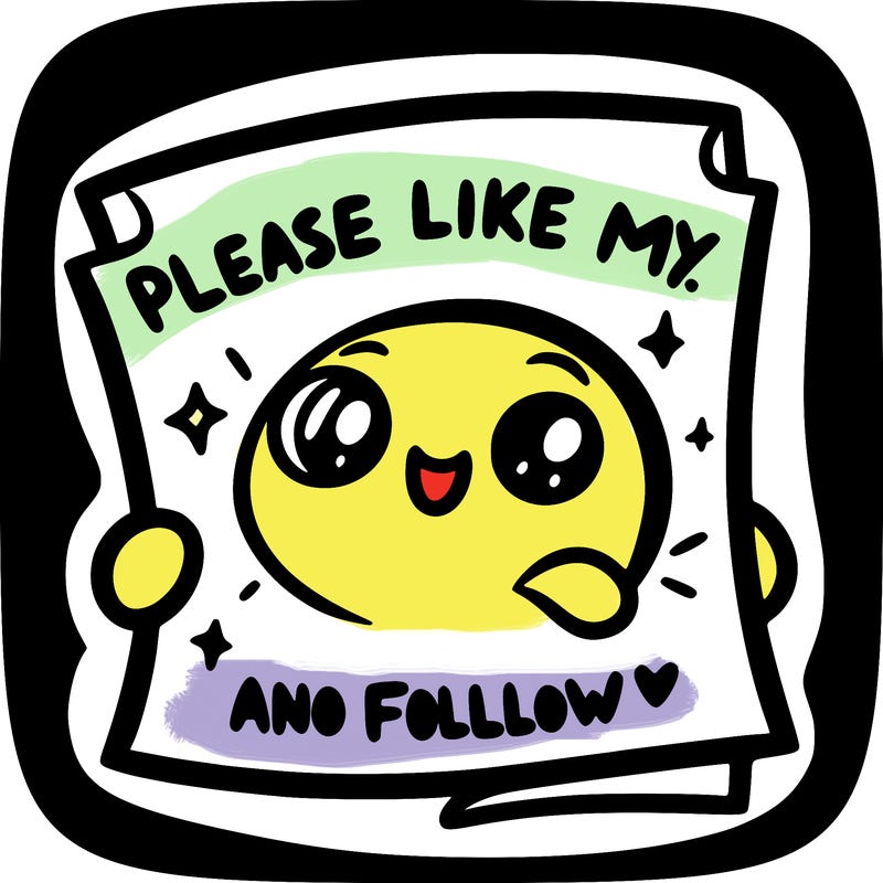 paper that said please like my post and follow me