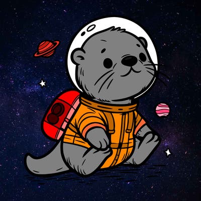 otter in a space suit