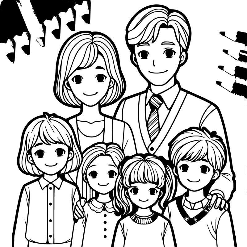 mom and dad and six kids