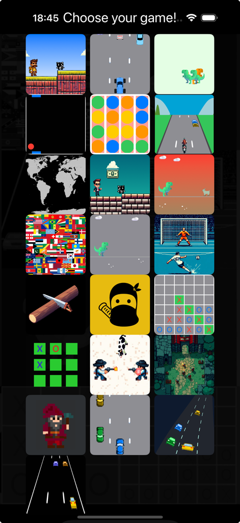 20 Mini Games: Watch & Phone - A grid of colorful mini-game icons for the 20 Mini Games watch and phone app