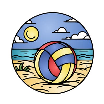 volleyball on a beach