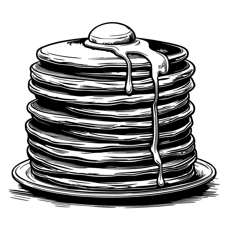 realistic stack of pancakes