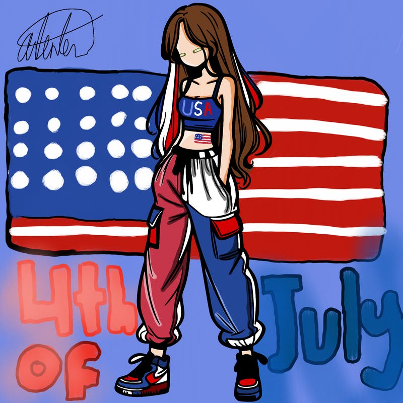 girl in baggy pants crop top and long hair