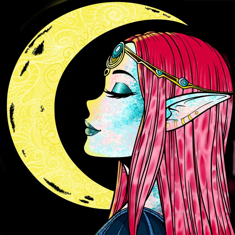 a realistic moon elf