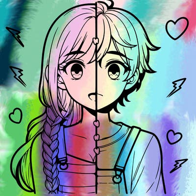 realistic girl boy split
