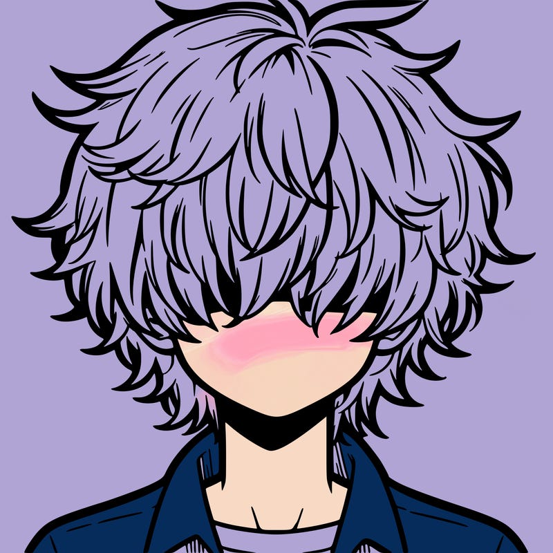 manga boy fluffy hair covering his eyes