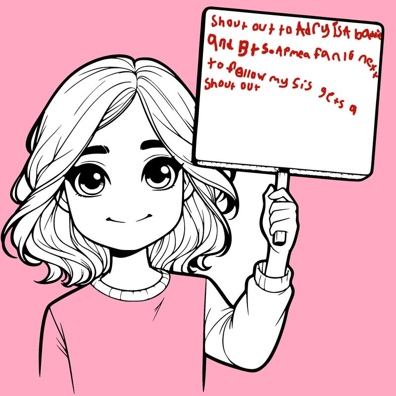 realistic girl holding up a sign