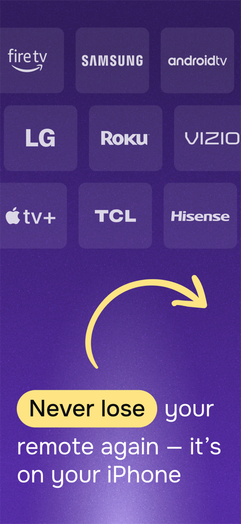 Flicky universal TV remote app showing compatibility with major brands like Samsung LG and Roku