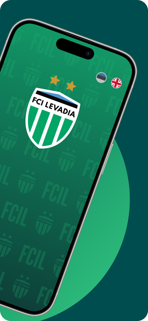 FCI Levadia - FCI Levadia official app splash screen with club logo and green branding