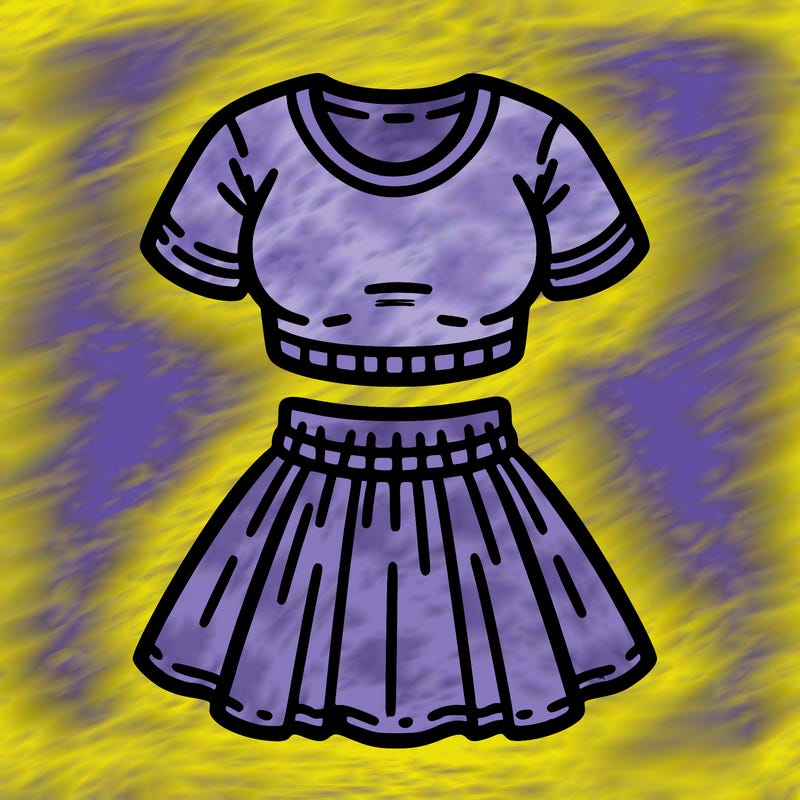 person wearing a skirt and crop top