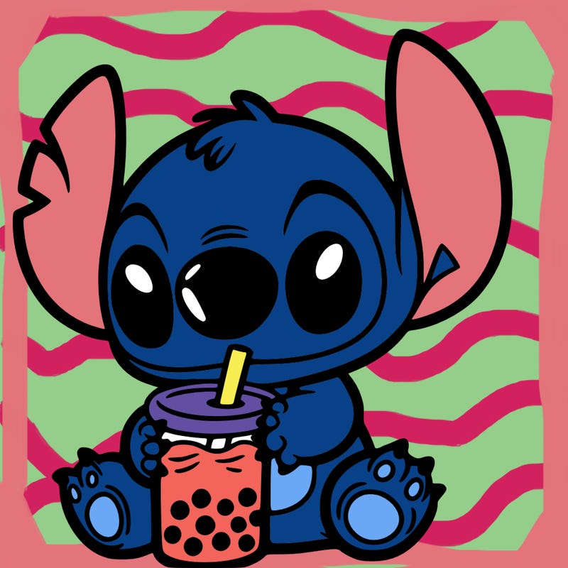 stitch with boba tea