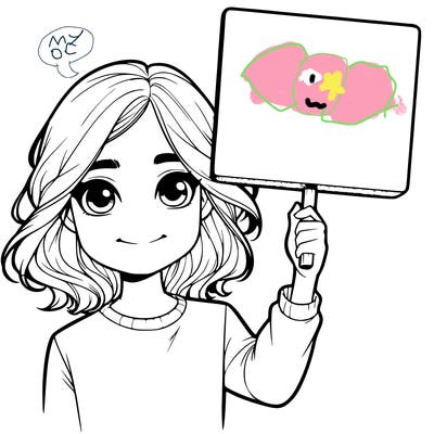 realistic girl holding up a sign
