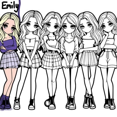 a group of girls realistic