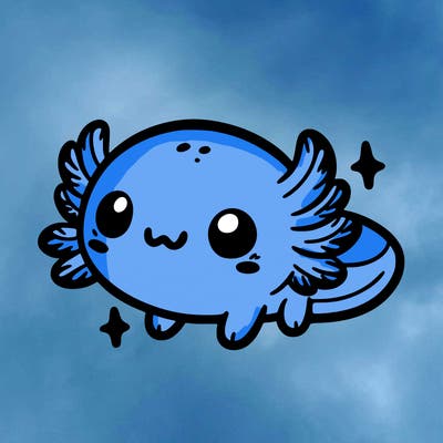 cute easy baby axolotl