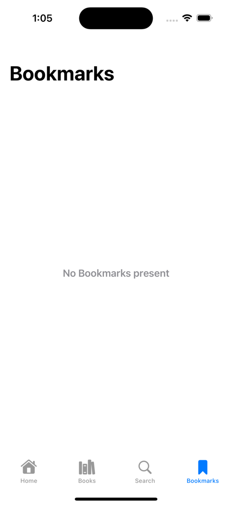 A screenshot of the Bookmarks page in the Mongolbarta Bible app showing no bookmarks present.