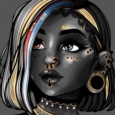 realistic girl with piercings