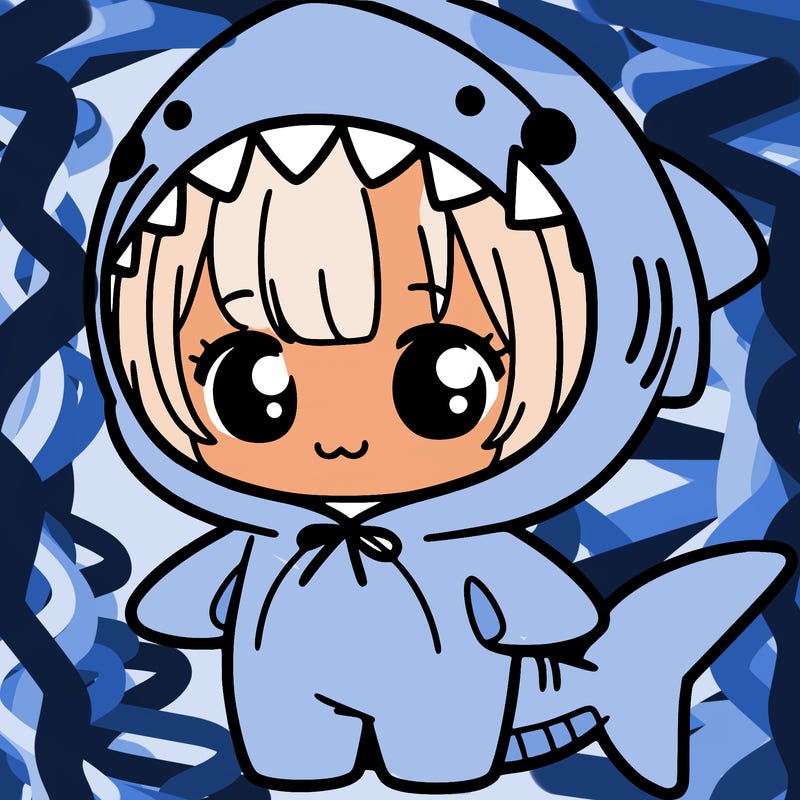 a girl in a shark costume