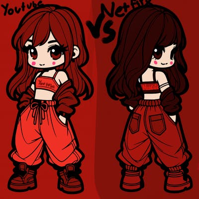 girl in crop top and baggy pants