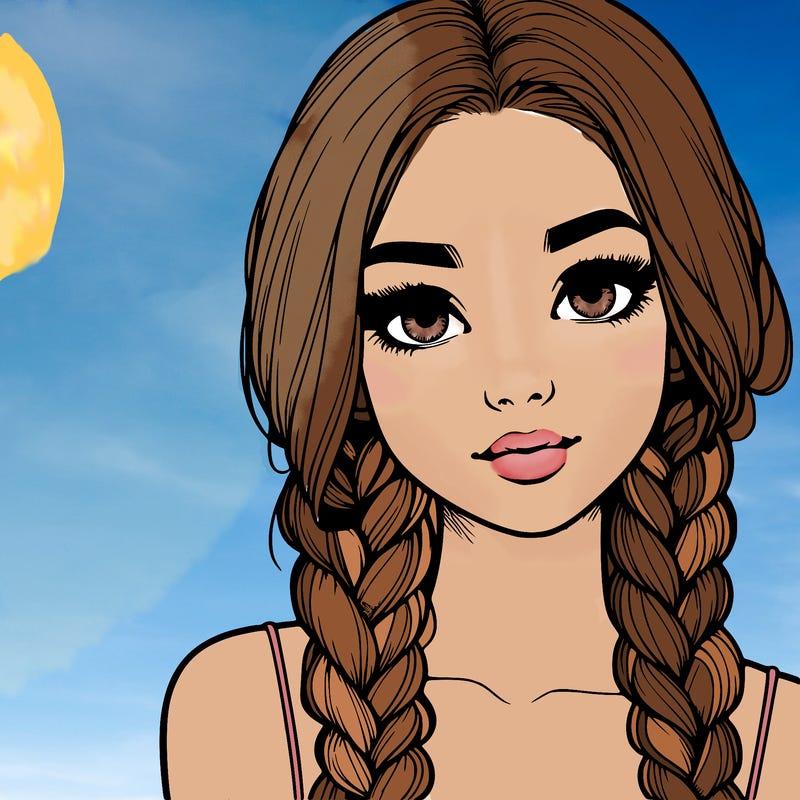 realistic girl with braids