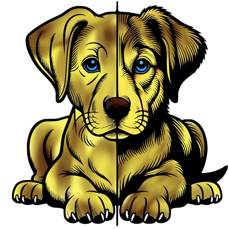realistic dog split picture