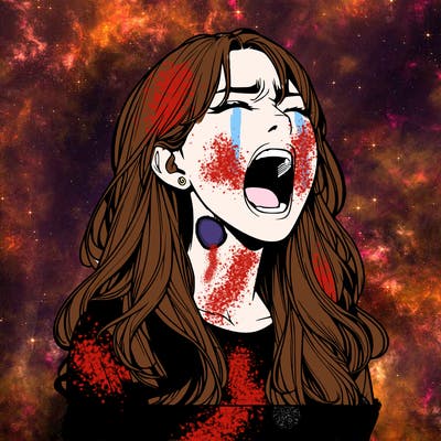 screaming realistic, girl