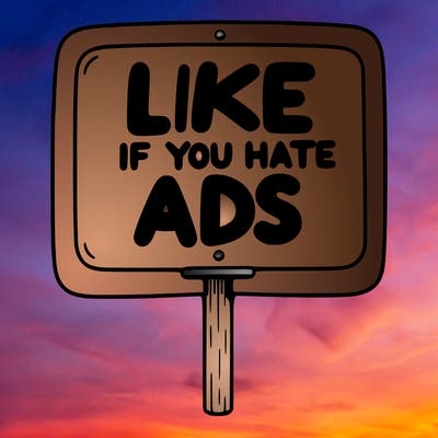 a sign that says like if you hate ads
