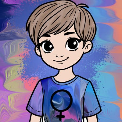 girl with pixie cut and feminist shirt