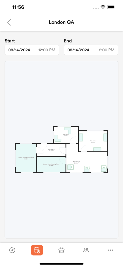 Passport by Nexudus - Interactive floor plan for booking meeting rooms and office spaces in the Passport by Nexudus coworking app