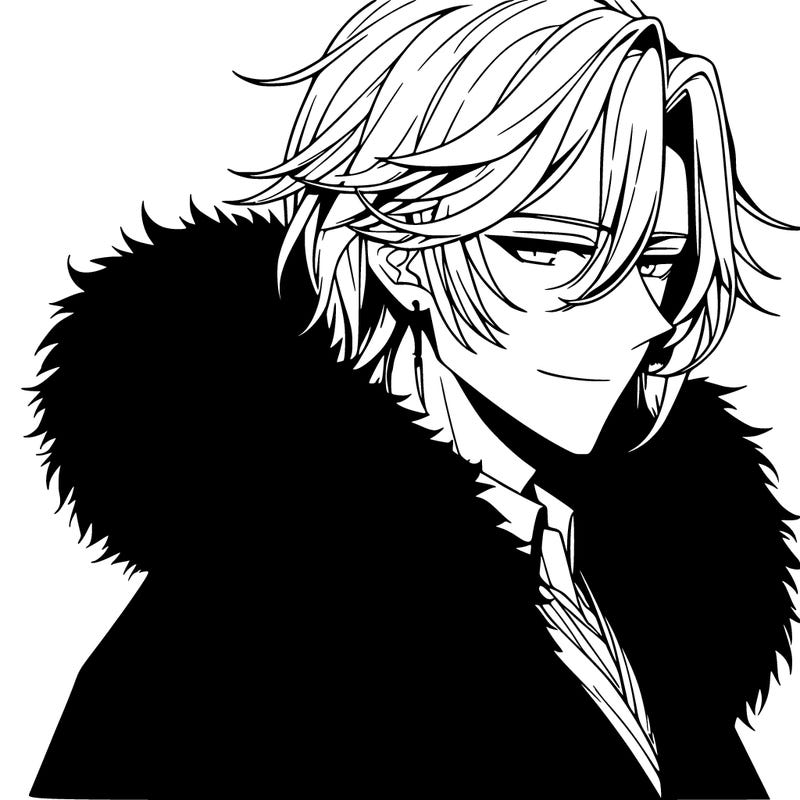 yuki possesses an air of mystery and elegance, reflected in his sleek and refined appearance. he favors a long, navy blue cloak trimmed with fur, reminiscent of a noble mage. his silver hair is styled in a sophisticated manner, framing his sharp features and piercing blue eyes. yuki's enigmatic smile and poised demeanor hint at depths of wisdom and power hidden beneath his calm exterior.