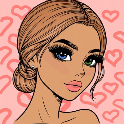 realistic girl with lashes