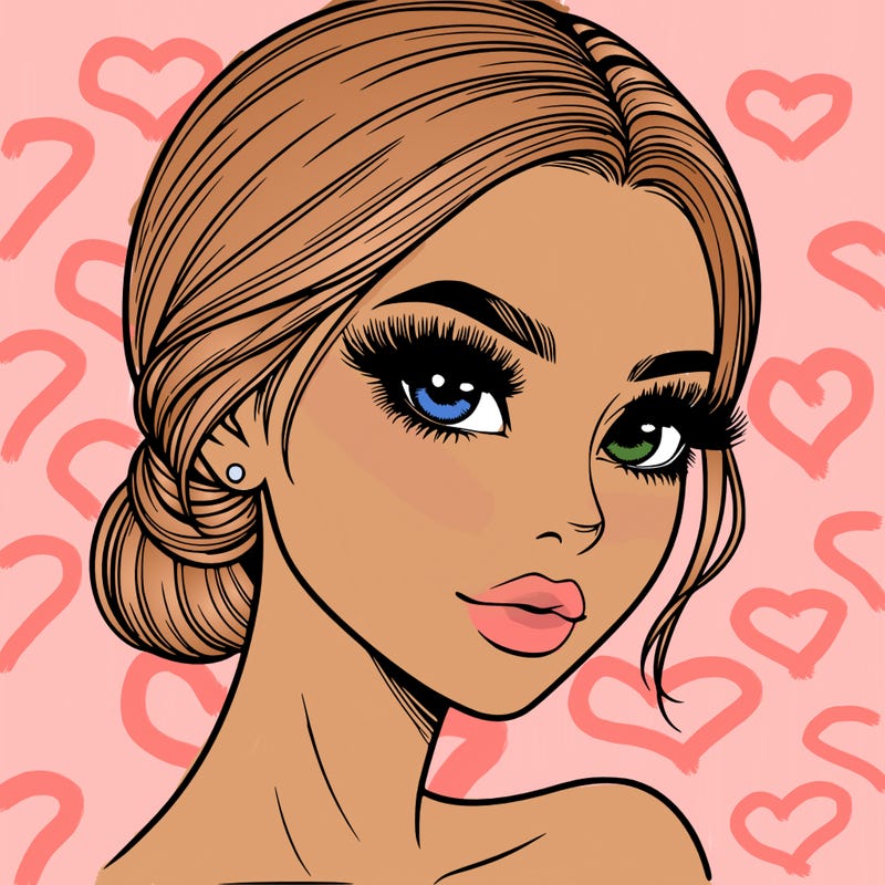 realistic girl with lashes