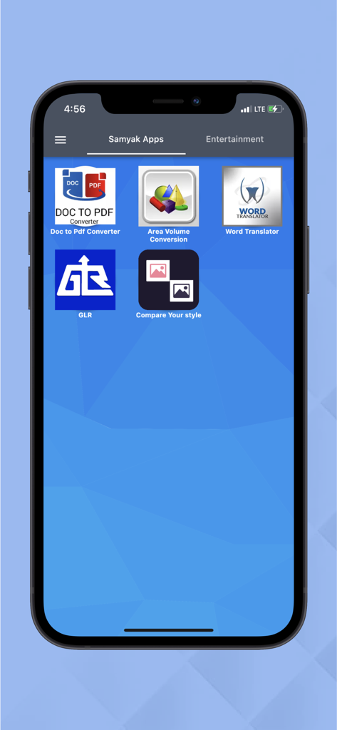 Excel To Pdf Converter - Painel do aplicativo Conversor de Excel para PDF apresentando várias ferramentas utilitárias e uma aba de entretenimento