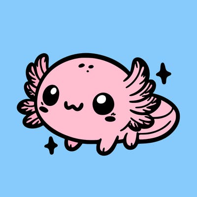 cute easy baby axolotl
