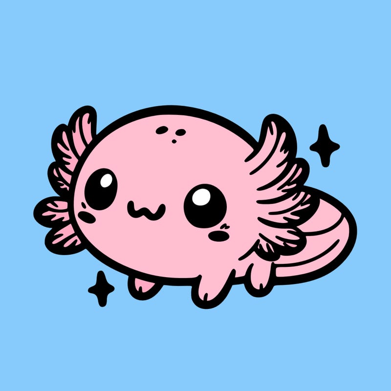 cute easy baby axolotl