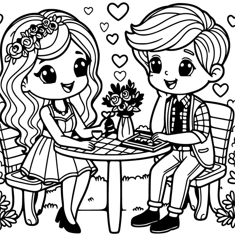girl and boy on a date