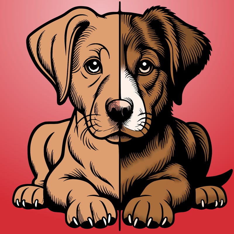 realistic dog split picture