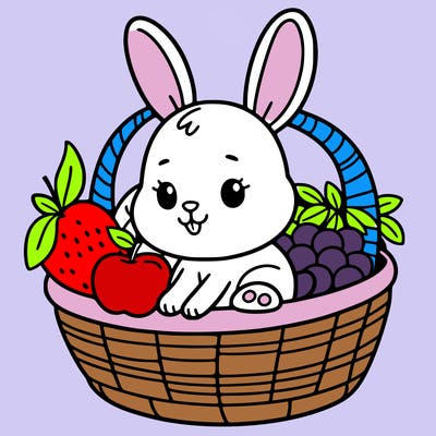 bunny in a fruit basket