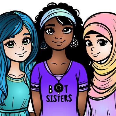 three sisters with a best sisters necklace