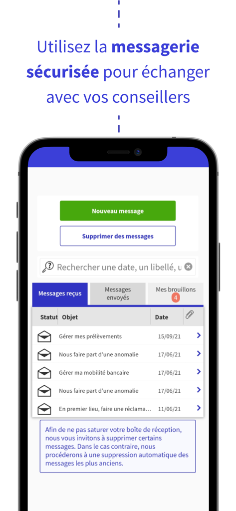 AXA Banque - Interface de messagerie sécurisée AXA Banque